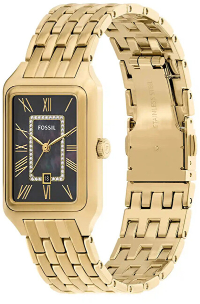 Ora Fossil Raquel ES5417, 26mm, fushë Black Mother of Pearl, e zezë