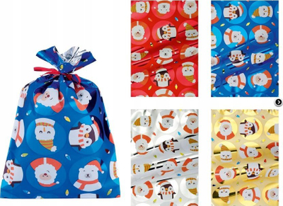 Qese dhuratash celofan MFP Oslo Christmas Santa, 20x35cm, motiv festash, blu
