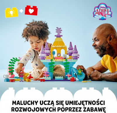 Lodër LEGO Duplo Disney Ariel Magical Underwater Palace 10435, set për me ndërtu, figura personazhesh, shumëngjyrëshe