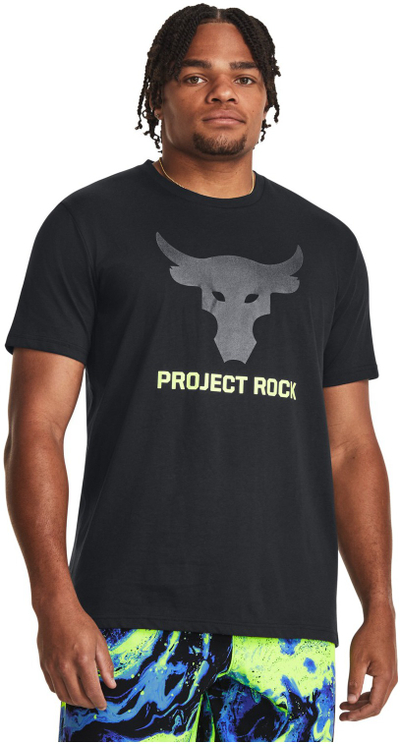 Bluzë sportive Under Armour Project Rock Brahma Bull, me mëngë të shkurtra, e zezë