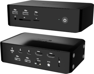 Док станица I-tec Thunderbolt 5 Quattro Display, 5x USB, GLAN 2.5 GbE, сива