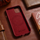 Këllëf lëkure iCarer për iPhone 14 Plus, natyral, MagSafe, i kuq