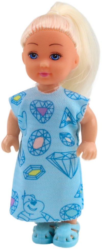 Set kukulle mini LeanToys, me aksesorë ëmbëlsirash, fustan blu