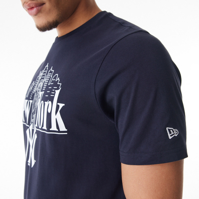 Bluzë New Era New York Yankees MLB Graphic, 100% pambuk, blu navy