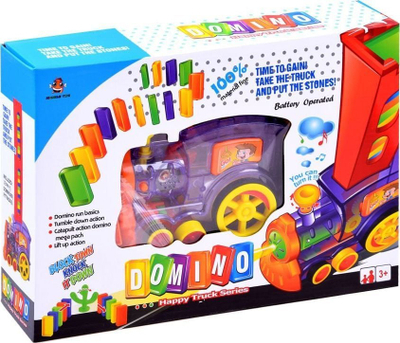 Lodër tren Jokomisiada Domino Locomotive, 80 copë, me tulla domino, shumëngjyrëshe