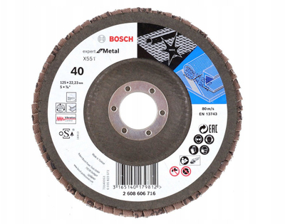 Disk flap Bosch, për metal, për mulli këndore