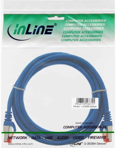 Kabllo rrjeti InLine Patchcord, Cat.6 S/FTP, 1.5m, blu