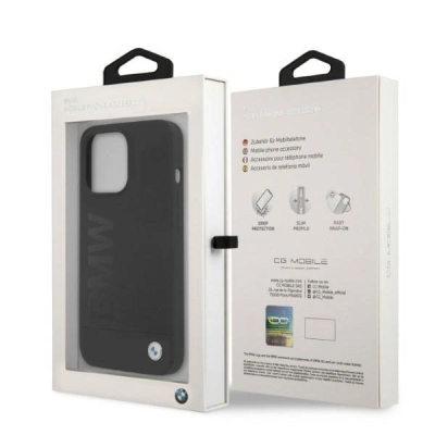 Kapak telefoni BMW BMHMP13LSLBLBK për iPhone 13 Pro / 13, silikon, MagSafe, i zi