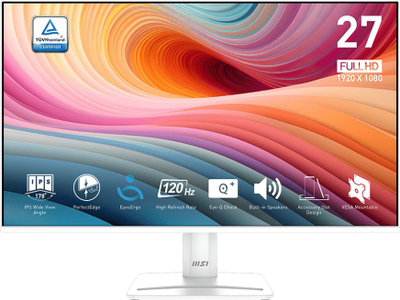 Monitor MSI PRO MP275W E2, 27", Full HD, IPS, i bardhë