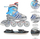 Patina 4 në 1 Nils Extreme NH18192, të rregullueshme 39-43, gri