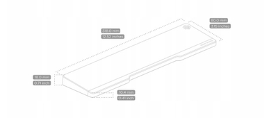 Mbështetës kyçi Twotone Wrist Rest 65 75, alumin dhe akrilik, gri