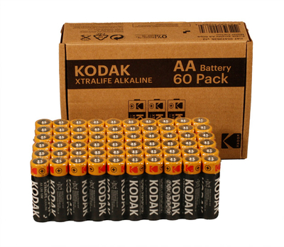 Bateri alkaline AA Kodak XTRALIFE, paketim 60 copë, të zeza