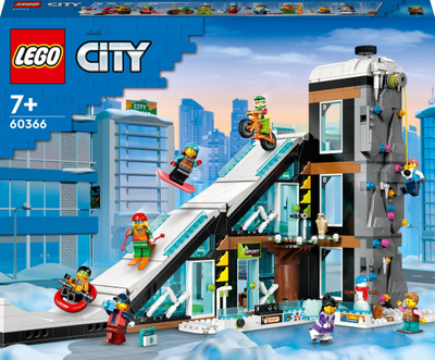 Set ndërtimi LEGO City Ski and Climbing Center 60366, 7+ vjeç, me ashensor që punon, shumëngjyrësh