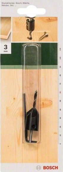Stërvitëse për dru Bosch 2609255216, 3mm, gjatësi 60mm, e zezë