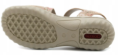 Sandale femrash Rieker W 60464-90, lëkurë, me shirit Velcro, shumëngjyrëshe