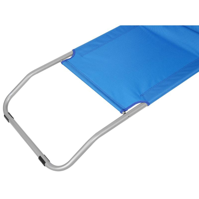 Shezlong plazhi palos me rrota, 112x62x90 cm, me tendë, blu