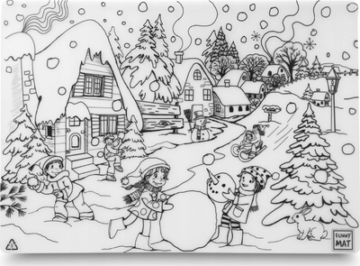 Tapet lojërash VidaXL STRIGO Winter Mat, motiv dimër, i bardhë