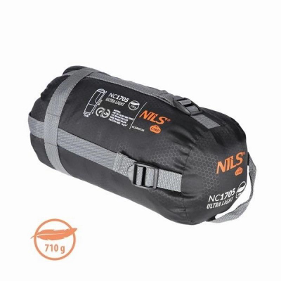Thes gjumi NILS CAMP Ultra Light NC1705, mummy 215cm, pranverë-verë, gri e errët