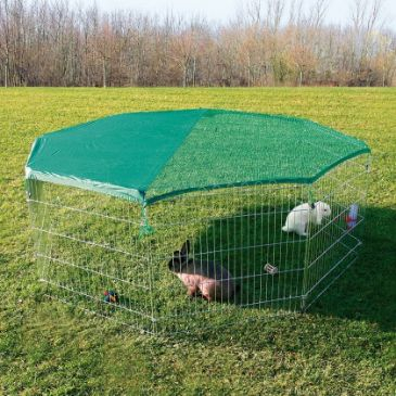 Kafaz i jashtëm për lepur Trixie CAGE FOR RABBIT, rrjetë metalike, mbulesë hije, jeshil