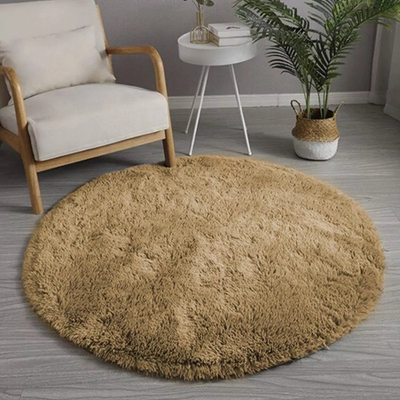Tapet Strado Round Shaggy, rrumbullak 120x120 cm, ngjyrë kafe