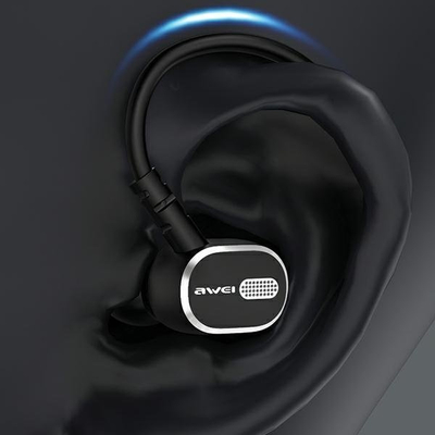 Стерео слушалки Awei TC-6, со кабел, УСБ-Ц, црни