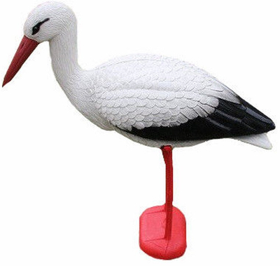 Dekor kopshti Stork W015, lejlek për zbukurim, 66x25x78 cm, i bardhë me të zi