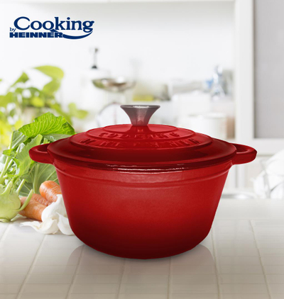 Tenxhere me kapak Cooking by Heinner Red Line, 2.4L, 20x10 cm, e kuqe
