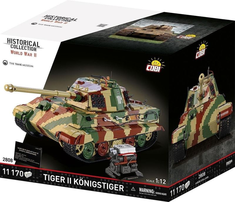 Set ndërtimi Cobi Tiger II Königstiger, 1:12, 11170 pjesë, kamuflazh shumëngjyrësh