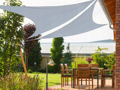 Çadër dielli HOBBYGARDEN Sunsail Garden Triangle, 4.5x6x7.5 m, rezistente ndaj ujit, gri hiri