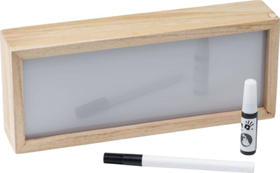 Dекоративна ламба за маса Safety 1st, кутија за спомени, со LED светло, природно дрво