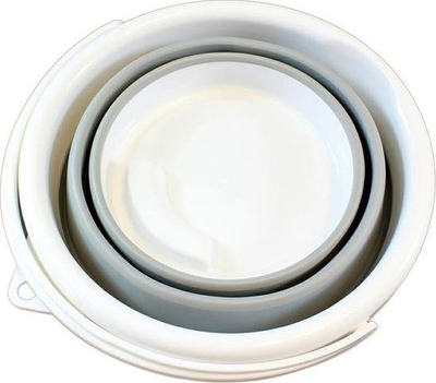 Kovë palosëse Silicone Bucket, 5L, silikon, bardh e gri