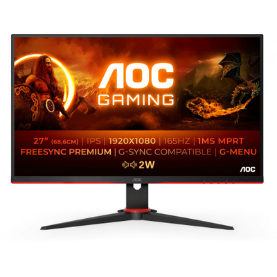 Gaming Monitor AOC Gaming 27G2SPAE/BK, 27", QHD, 165Hz