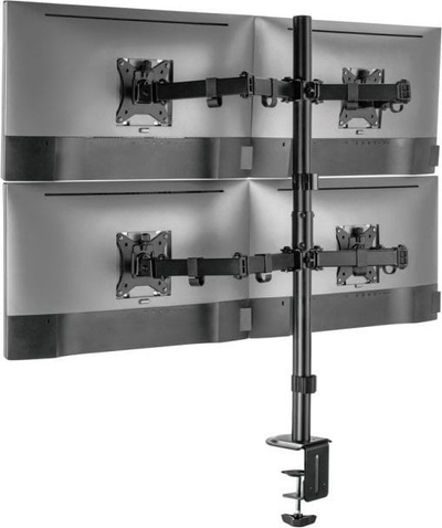 Mbajtëse tavoline për monitorë Equip 650159, për 4 monitorë 17" - 32", VESA 75x75 100x100, e zezë