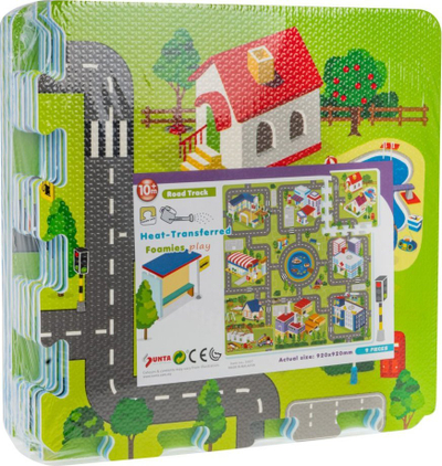 Tapet lojrash Jonta City Plan, 9 copa puzzle EVA, 92x92 cm, shumëngjyrësh
