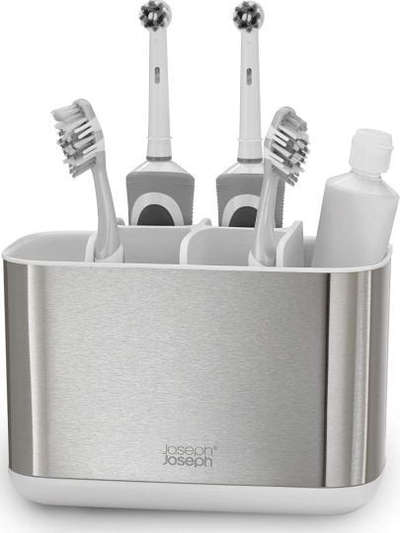 Organizues furcash dhëmbësh Joseph Joseph, inox, gri e bardhë