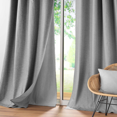 Perde me unaza Grommet, 140x260 cm, blackout, gri
