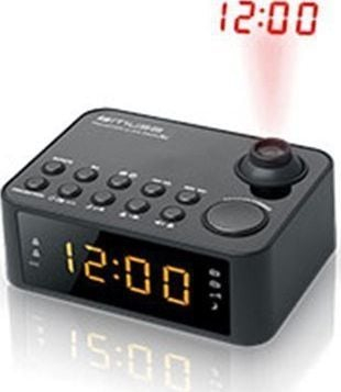 Radio alarm Muse M-178P, ekran LED 0.9\", projeksion ore në mur, ngjyrë e zezë
