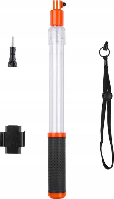 Selfie stick Telesin Monopod Grip, 36–62 cm, transparent, portokalli me të zezë