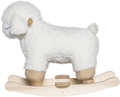 Lodër lëkundëse Bloomingville MINI Rocking Lamb, 65×48×34 cm, për kalamaj 2+, e bardhë