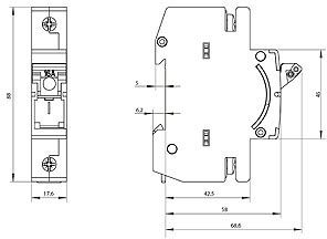 Mbajtës sigurie Siemens 5SG7611-0KK16, 16A, 1P D01, i bardhë