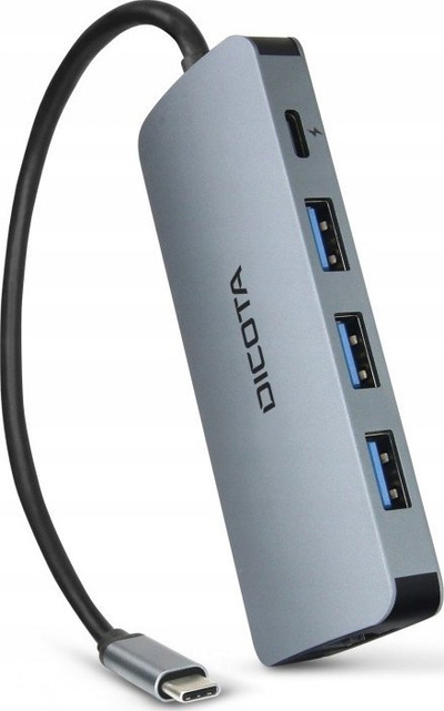Hub USB Dicota USB C 8 in 1, 4K HDMI, PD 100W, gri