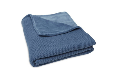 PLAF PER BEBE 100x150cm Basic Knit Jeans Blue/Coral Fleece
