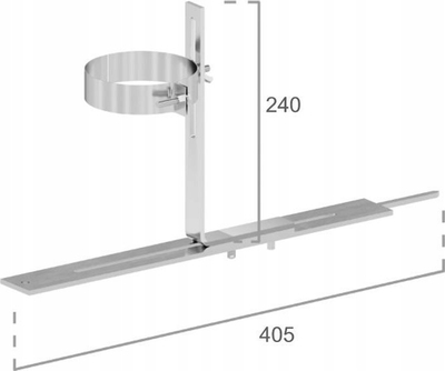 Mbajtëse për bërryl oxhaku Ricom STEEL SUPPORT DN60, për tub 60 mm, metal