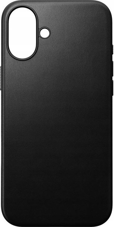 Mbështjellës telefoni NOMAD Leather për iPhone 16 Plus, lëkurë natyrale, MagSafe, i zi