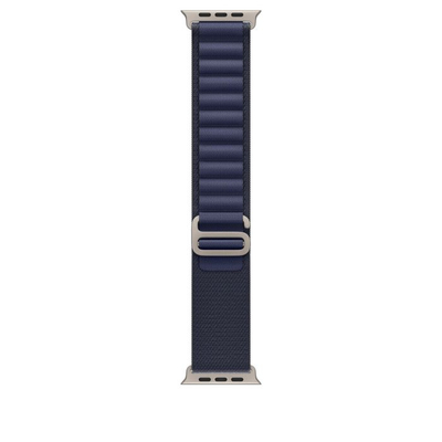 Apple Watch 49mm Loop, Navy Alpine Loop, Natural Titanium Finish, S
