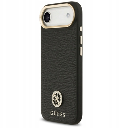 Mbështjellës telefoni Guess Hardcase 4G, për iPhone 17 Pro, plastik i fortë, i zi