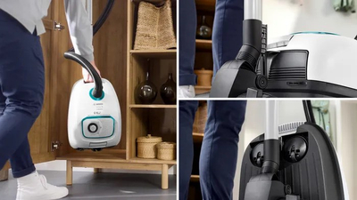 Fshesë me korrent Bosch Series 4 ProHygienic, me qese, e bardhë
