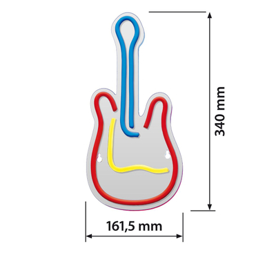 Декоративна масичка ламба Actis Neon LED ACS-NEON GUITAR, 25 lm, шаренолика