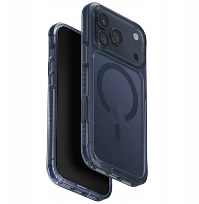 Mbulesë telefoni UNIQ Combat për iPhone 17 Pro Max, me unazë magnetike, transparente blu navy