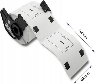 Etiketa vetëngjitëse Qoltec për Brother DK-11202, 62mm x 100mm, 300 etiketa, të bardha